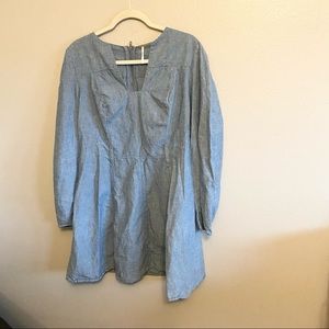 Free people chambray denim mini dress